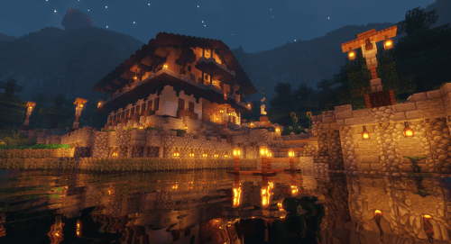 Koganes Haus bei Nacht